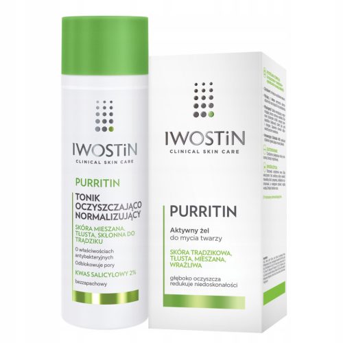 IWOSTIN PURRITIN Set: Aktivni gel za pranje lica i Tonik za čišćenje