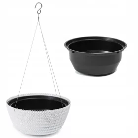    Lamela saksija 30 cm x 30 x 14,5 cm promjer 30 cm plastična bijela