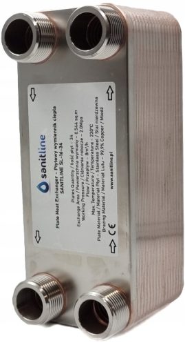 SANITLINE 34 PLOČASTI IZMJENJIVAČ TOPLINE SNAGE 45kW 4x 1" KAL