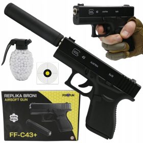   Plastični balistički pištolj Glock Metal s prigušivačem Asg 6mm Free Balls