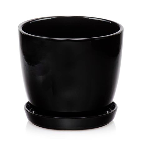 Polnix posuda za cvijeće 20 cm x 20 x 19 cm promjer 20 cm keramika crna
