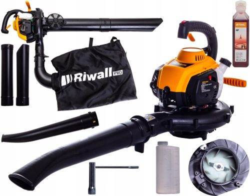Riwall Vrtni Usisavač za Lišće 45 L + Metalni Nož za Ulje