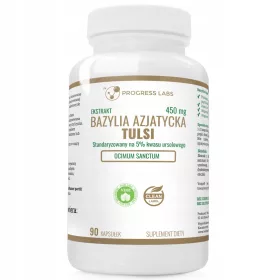   Tulsi Bazylia Azjatycka 450mg s 5% Kwasem Ursolovym - Kapsule za Ravnotežu Organizma