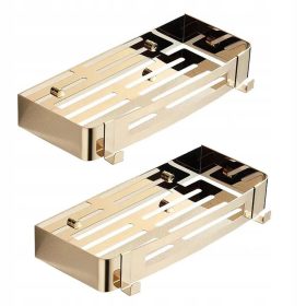 2x KUPAONSKA POLICA ZA LOFT TUŠ, čelik, zlatna