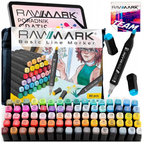  Dvostrani marker raznih boja Rawmark 80 kom.