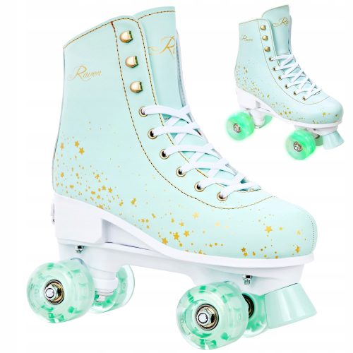 Retro Koturaljke RAVEN Noa Mint LED 35-38 Turquoise, Gold
