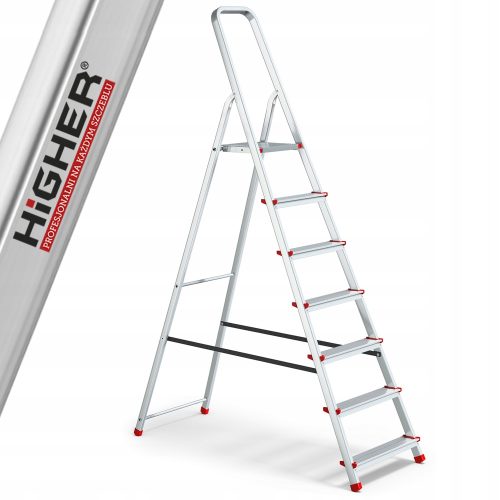 Profi aluminijska kućna ljestvica s 7 stepenica i nosivosti do 125 kg