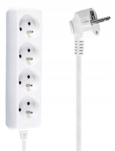 Libox 3M Produžni Kabel s 4 Utičnice i Uzemljenjem, Bijeli