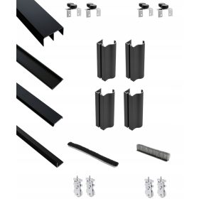 Komplet za klizna vrata Ergo 1,5m/2d, CRNI