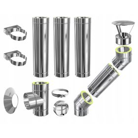   DIMNJAK SA DVOSTIJENKOM, IZOLIRAN, promjera 150 / 4m, OTPORAN NA TOPLINU