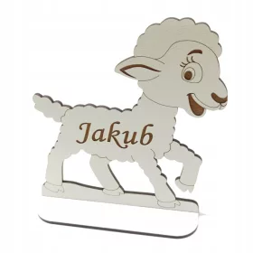   Janje za Prvu pričest, Bijeli Baranek s Imenom i Gravurom, 20 cm