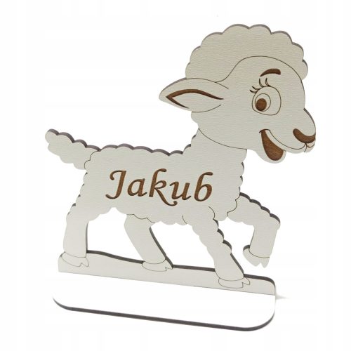 Janje za Prvu pričest, Bijeli Baranek s Imenom i Gravurom, 20 cm