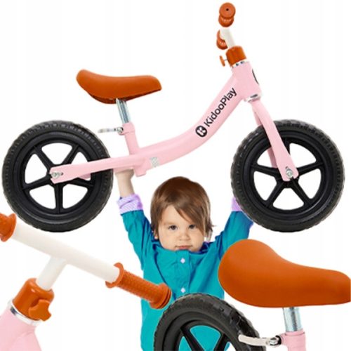  KIDOOPLAY RUNNER PINK 12" bicikl za ravnotežu bež, bijela, crna, ružičasta