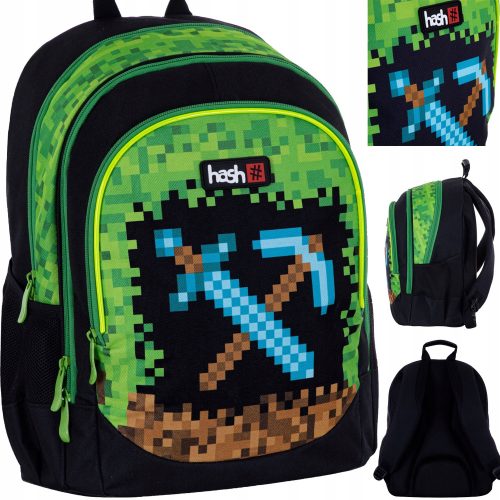 kolski ruksak s više odjeljaka Hash black, Nijanse smeđe i bež, Nijanse zelene, Multicolor 20 l