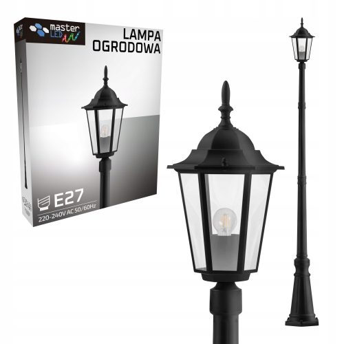 Lampa za vrt sa LED svjetlom E27 Victoria stojeća 237,5cm crna
