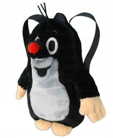 Krecik MU Brno Plush Backpack 30cm Black for Boys and Girls