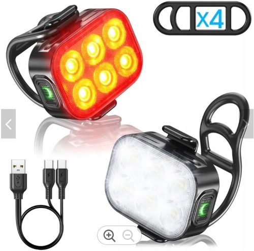  2x SPECTER Q5 svjetlo za bicikl 200lm prednje stražnje 6LED