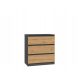  TopEshop MALWA komoda 70 x 40 x 77 cm antracit mat