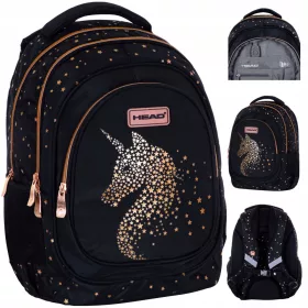 Unicorn Magical School Backpack Gold Black