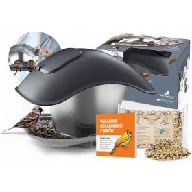   BirdyFeed Square Karmnik za ptice antracit + miješano zrno 1 kg