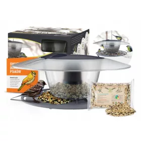   Moderni krmilnik za ptice s pšenicom 1 kg BirdyFeed Round Trajna