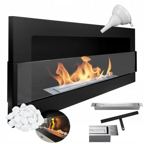 Globmetal TRADE visoki bio kamin 90 x 40 x 12,5 cm crni