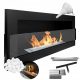 Globmetal TRADE visoki bio kamin 90 x 40 x 12,5 cm crni