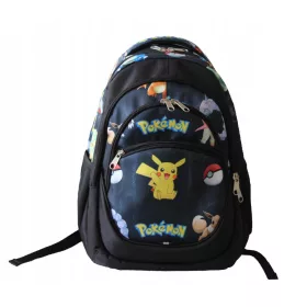   Pikachu školski ruksak Pokemon s više odjeljaka, crni, nijanse zelene