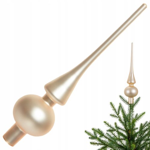  Stakleni vrh za božićno drvce Matt pearl point - 26cm