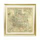 Plakat Poljska u 17. stoljeću: granice iz 1619. arhitektura, obrazovanje, krajolici, biljke, umjetnost u okviru 78,2 x 78,2 cm