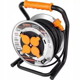 Richamnn produžni kabel na kolutu 25 m, 4 utičnice, crni