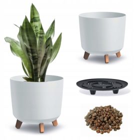   Vrtna posuda - Prosperplast Gracia Tubus teglica za cvijeće, plastična, 29,8 x 28,5 cm, antracit + ekspandirana glina 1l