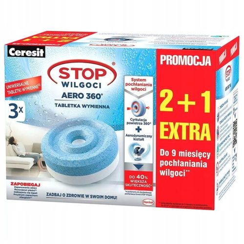 CERESIT STOP Wilgoci AERO 360 - Sistem za kontrolu vlage - 3x450g