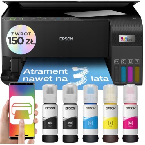 Višenamjenski pisač Epson EcoTank L3550 + 5 bočica s tintom