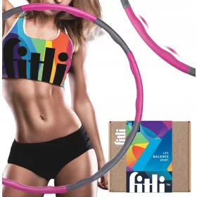   Fitli hula hoop s masažnim umecima, sklopivi pjena za mršavljenje, 95 cm, roza