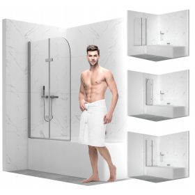 Dvodijelni paravan za kadu SEVANTE 100 x 140 cm, proziran