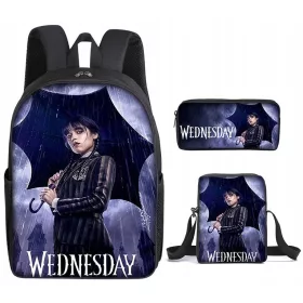 KOLSKI RANAC Pernica TORBA SET 3u1 ZA ŠKOLU SRIJEDA ADDAMS