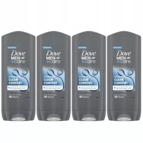 Dove Men + Care Čisti ugodan gel za tuširanje 4x400 ml