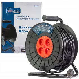   Produžni kabel u kolutu, zaštita od prenapona, garden RANGERS 50 m, 4 kom utičnice, crna