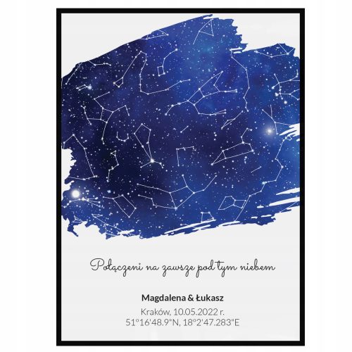 Karta nebeskih zvijezda - poster za godišnjicu braka A3