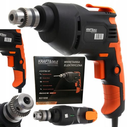 KRAFT&DELE Električna Bušilica 1500W 10mm KD1698, Profesionalna Ručna Bušilica s Mrežnim Napajanjem

 Električna bušilica visoke kvalitete od renomiranog proizvođača KRAFT&DELE
 Ergonomska rukoješć 