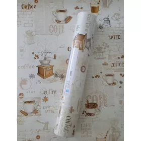Tapeta za kuhinju s natpisima cappuccino u bež boji