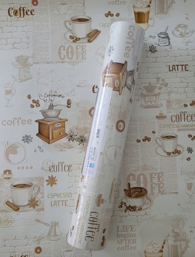 Tapeta za kuhinju s natpisima cappuccino u bež boji