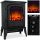 Crni samostojeći električni kamin s efektom plamena 2000 W 39 x 56 x 25 cm
