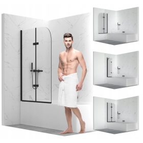 Dvodijelni paravan za kadu SEVANTE 80 x 140 cm, proziran