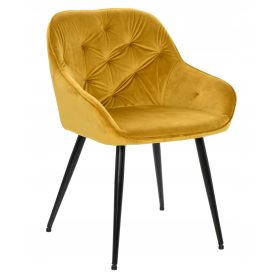   Luksuzna tapacirana fotelja od baršuna u boji curry za dnevni boravak i blagovaonicu