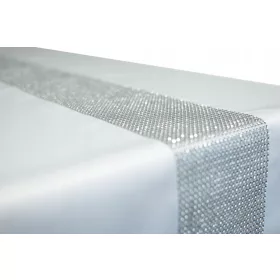 Bijeli Glamour Stolni Stalak s Cyrkonima 60x180 cm