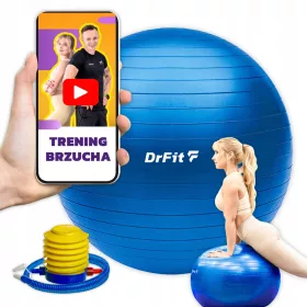  DrFit Fitness lopta za vježbanje s pumpom, 65 cm, plava