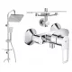 Grohe BauLoop jednoručna zidna slavina za tuš, krom + Invena Nyks nadgradni tuš set