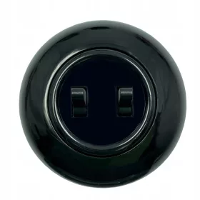   ELEGANTNI CRNI PREKIDAČ ZA SVJETLO SA RETRO OKVIROM 81mm 10A 230VAC